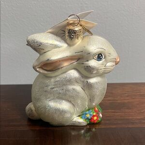 CHRISTOPHER RADKO BUNNY BOY GLASS ORNAMENT HOLIDAY RABBIT